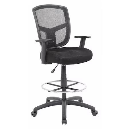 Boss B16021 Fabric Drafting Chair, 30-, Adjustable, Black