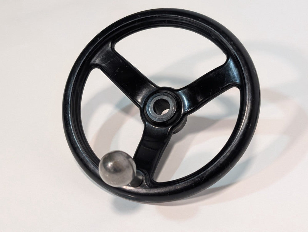 5.75" Machinist Black Metal Machine Operator Hand Wheel Crank Tool w/ 0.5" Bore