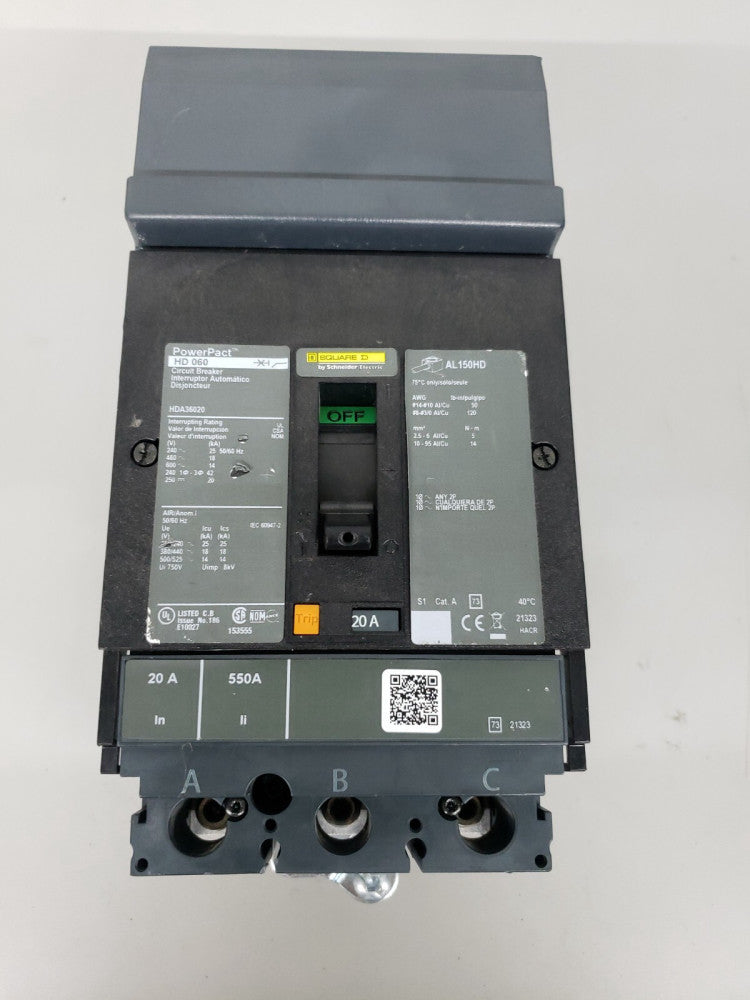 new take out SQUARE D HDA36020 600V 20A NSNP