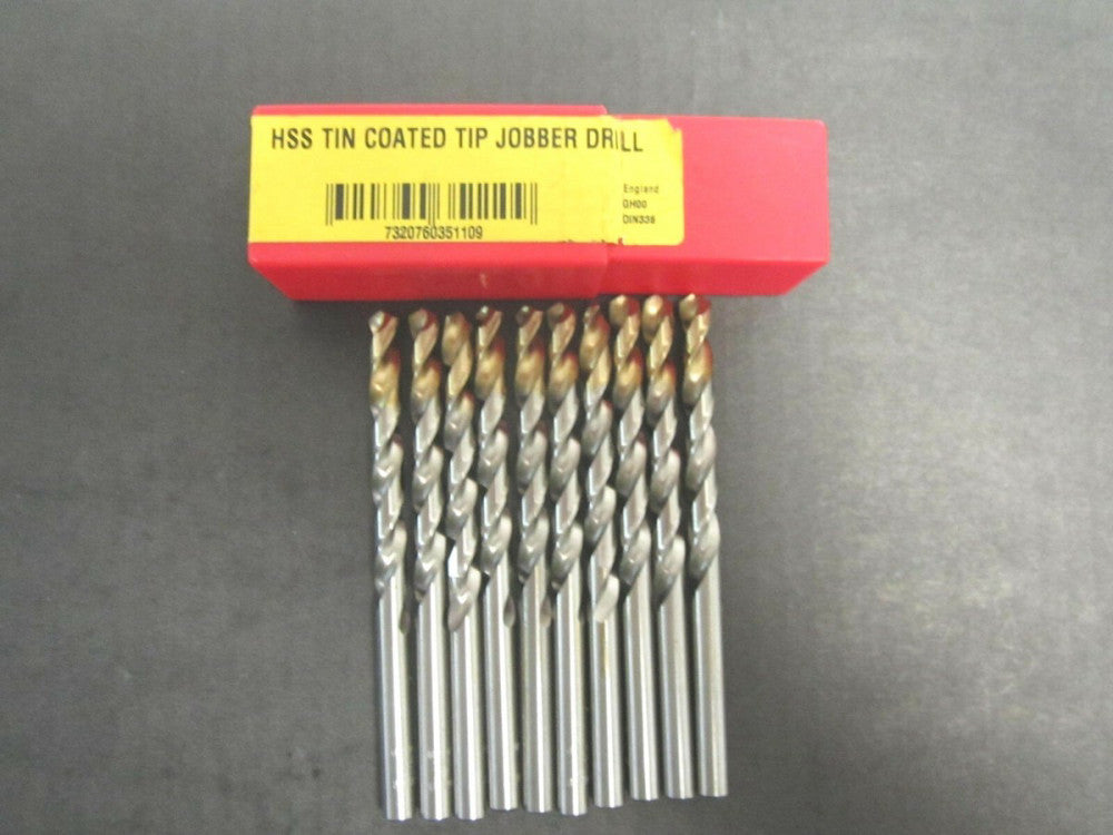 DORMER (351109) A002 7.2mm HSS Tin Coated Tip Jobber Drill Bits - Pack of 10 