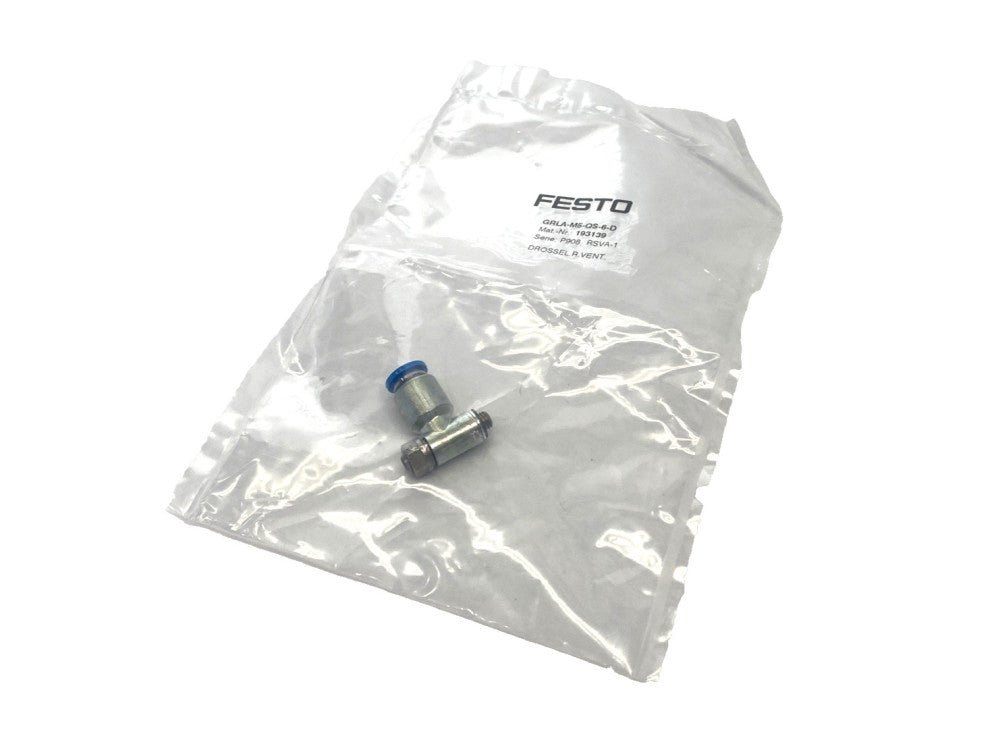 Festo GRLA-M5-QS-6-D Pneumatic One-Way Flow Control Valve 193139