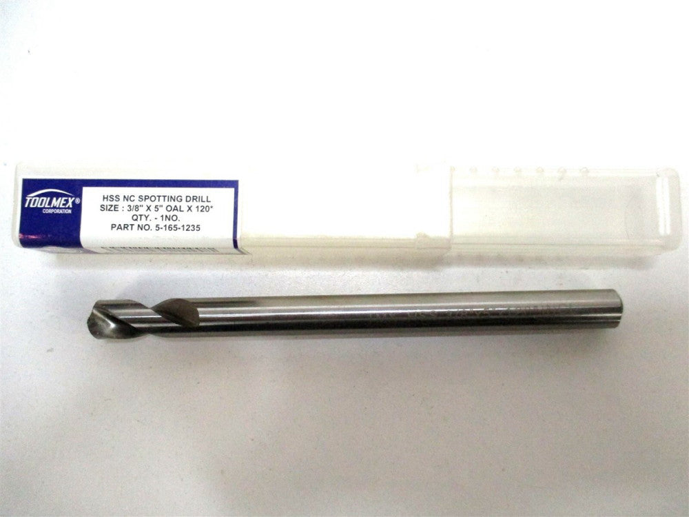 Toolmex (5-165-1235) 3/8 x 1-1/2 x 5 120° Point 2-Flute HSS Spotting Drill
