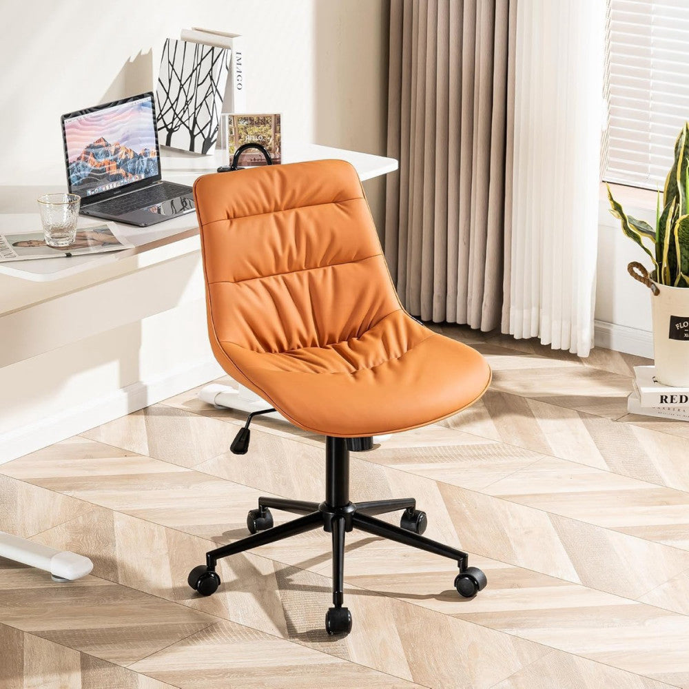Faux Leather Office Chair, Adjustable Swivel Height Task Chair, Rolling Wheel...