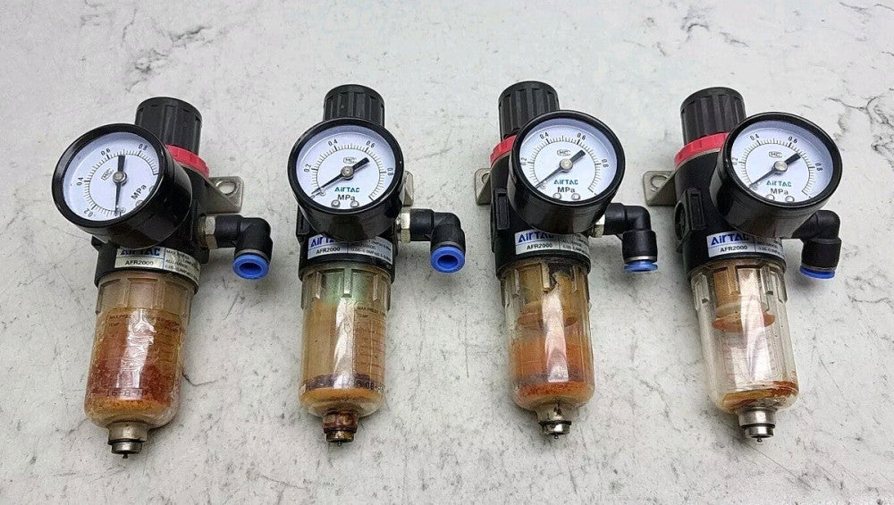 4 Pack Airtac AFR2000 Pneumatic Filter Regulator Assembly w/ Gauge Used