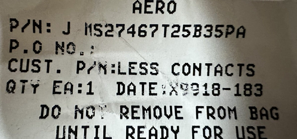 AERO  MS27467T25B35PA Connector Plug, W/ Pins, NIB