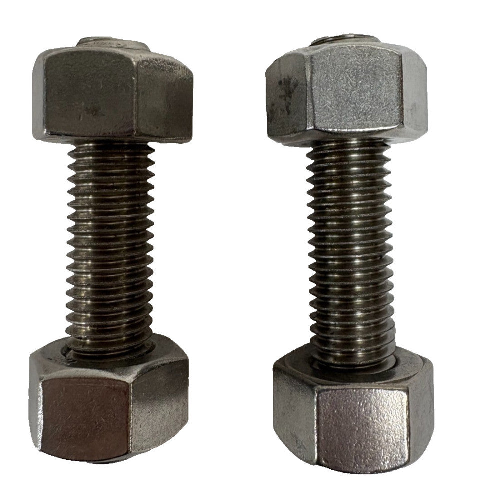 FULLY THREADED STUD 3/4"-11  SS STEEL GRADE B8 OAL3" LOT OF 2,  W/ 2 HEX NUTS