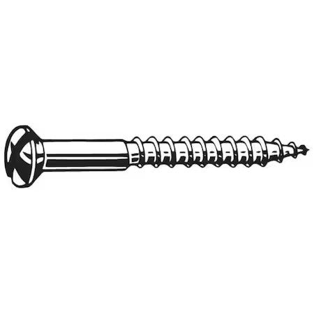 Zoro Select U49250.019.0125 Wood Screw, #10, 1-1/4 In, Plain Brass Oval Head
