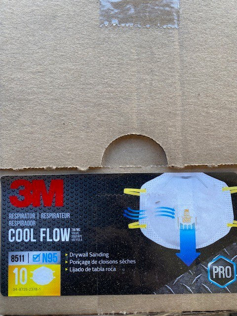 10 - 3M 8511 Drywall Sanding Valved Respirator Lightweight Noseclip Stretchable