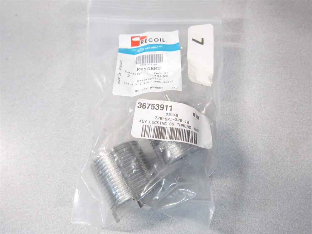 Recoil (73148) 1-1/4″ OAL SS UNF Heavy-Duty Thread Locking Insert - Qty 2