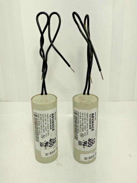 (Lot of 2) Philips ADVANCE 7C100M40R 10MFD +-3% 400VAC 50/60Hz