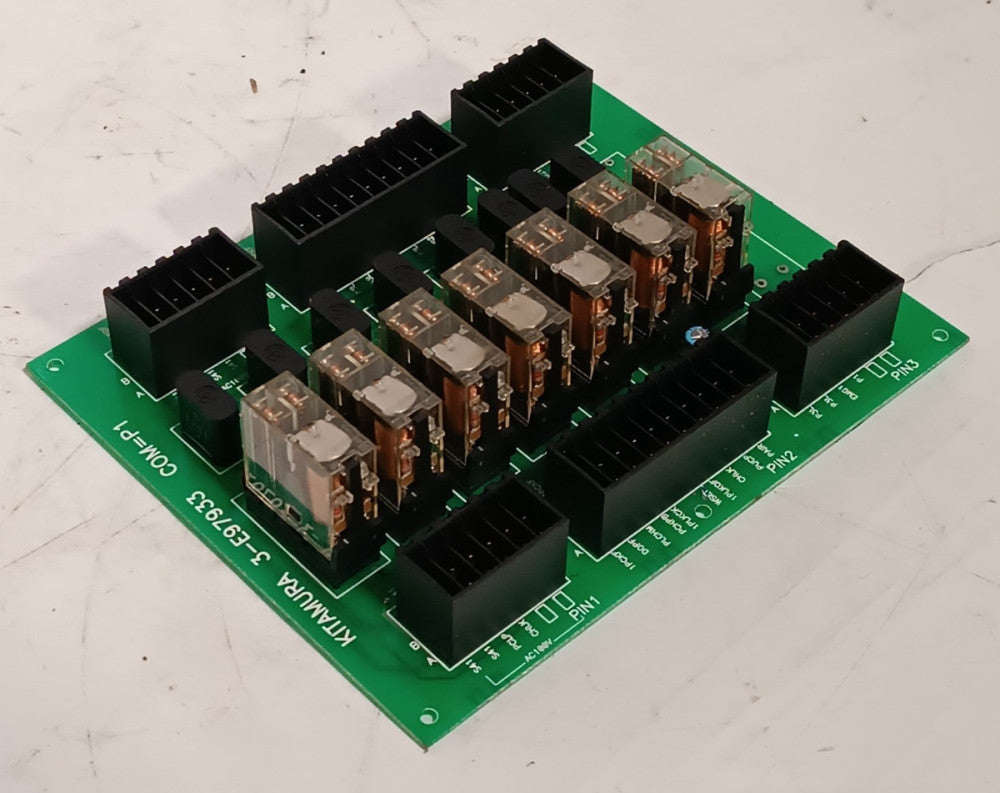 Kitamura 3-E97933 Relay Control Circuit Board w/ 7 Omron G2R-2-SND Power Relays