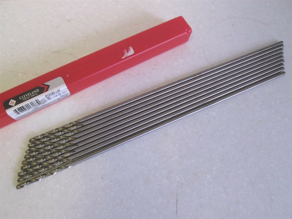 Cleveland (C13183) 11/64" x 2-1/2" x 12" OAL HSS Extension Drill Bits - Lot of 9
