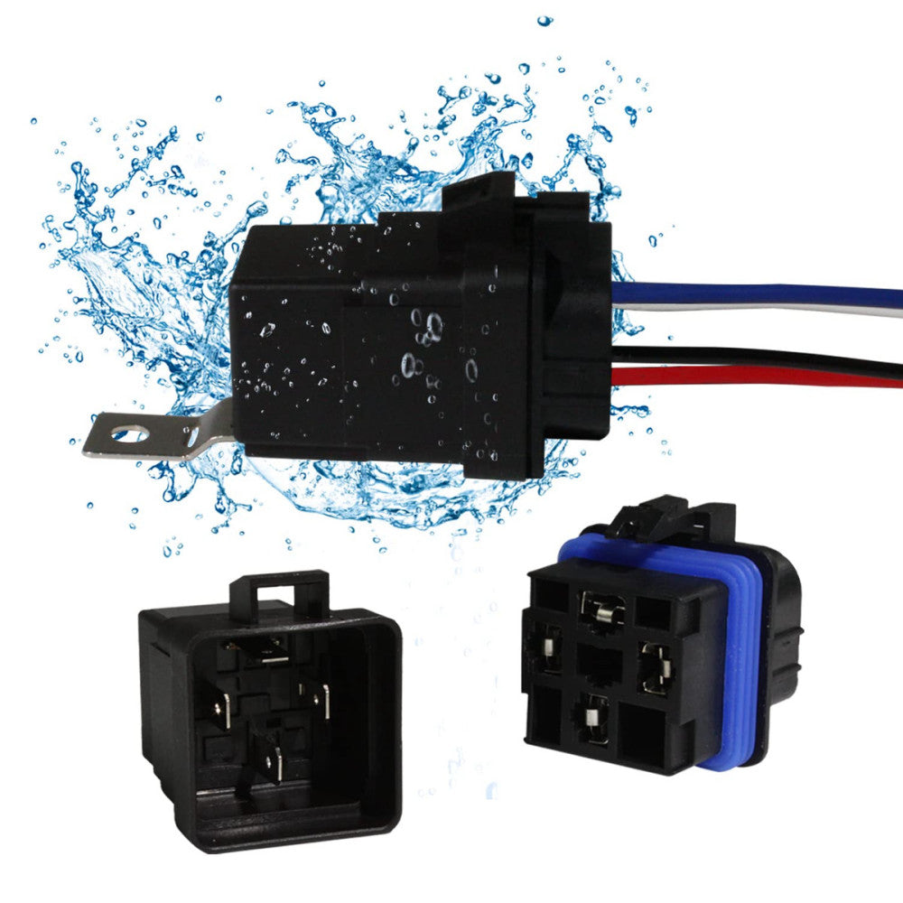 4-PIN 40/30 AMP 12 V DC Waterproof Relay Kit Harness Socket - Heavy Duty 12 AWG 