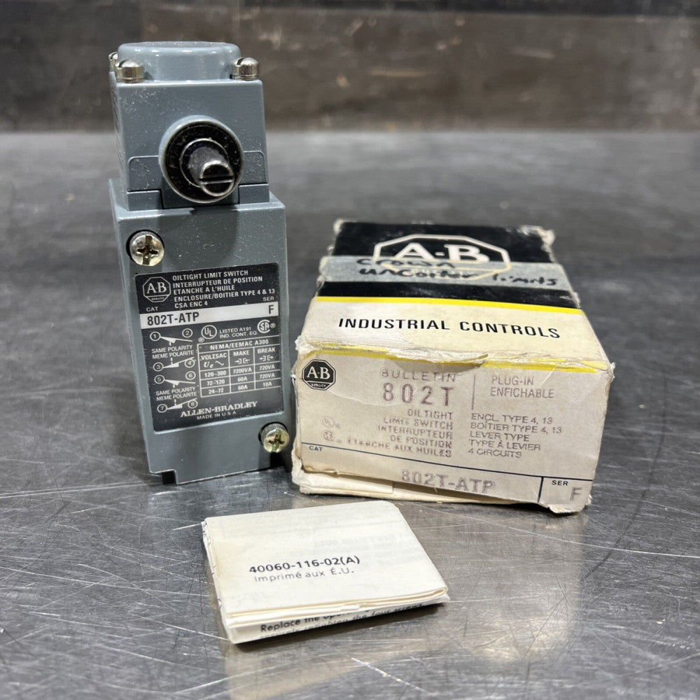 Allen-Bradley 802T-ATP Oil Tight Limit Switch Nos Surplus