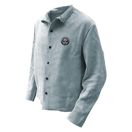 Bdg 64-1-50P-L Welding Jacket Split Cowhide Pearl Grey, Size L