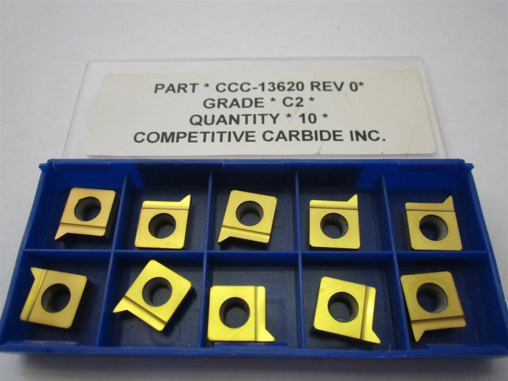 10 Pieces Competitive Carbide CCC-13620 C2 Inserts New