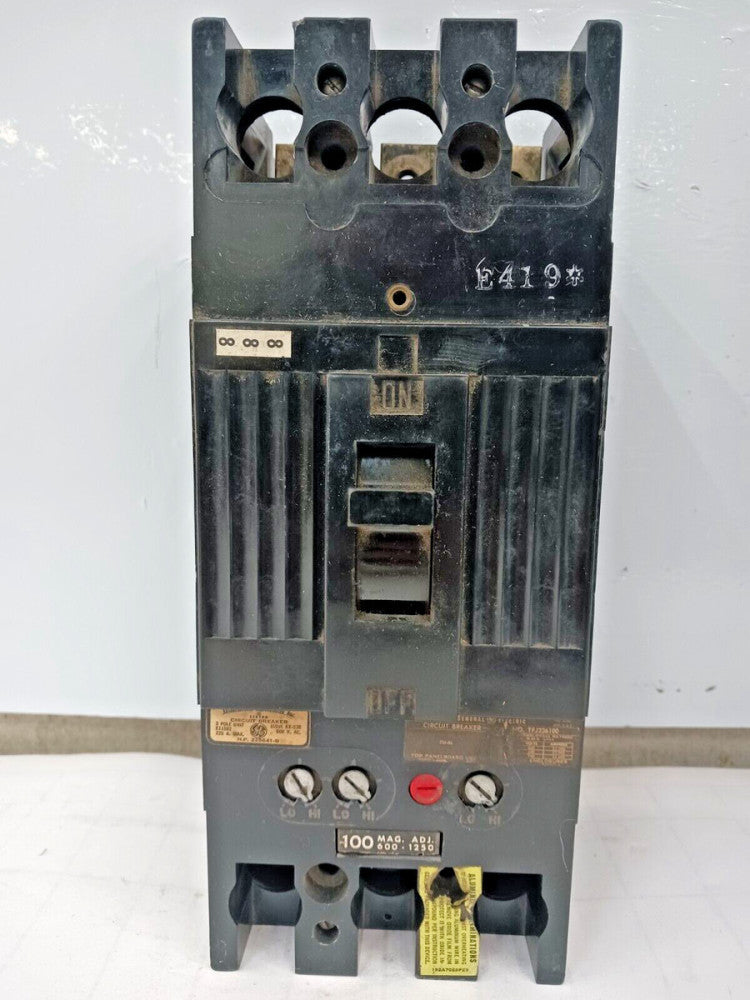 GE 100 AMP CIRCUIT BREAKER 3 POLE 600 VAC TFJ236100