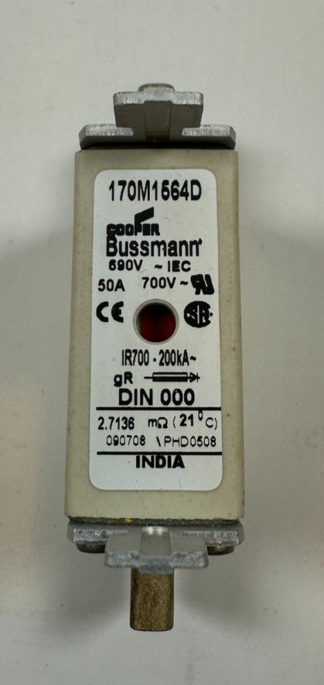 Cooper Bussmann 170M1564D Fuse 50A/690V DIN 000 200kA - New Fast Ship from USA