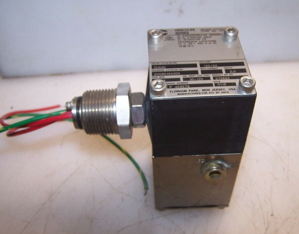 NEW ASCO ETC HERCULES 3-WAY 1/4" PORT SOLENOID VALVE 2HS3D 120 VAC  2HS8013A300
