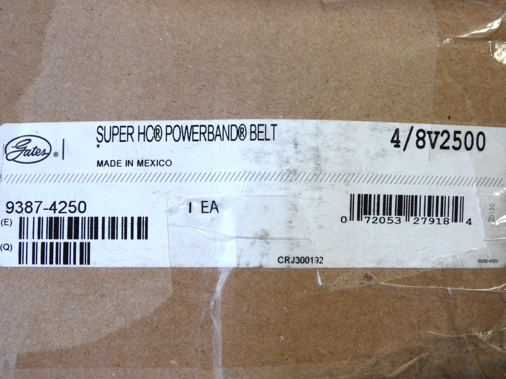 Gates Super HC Powerband Belt 4/8V2500 9387-4250 250" Outside Circumference, 4-S