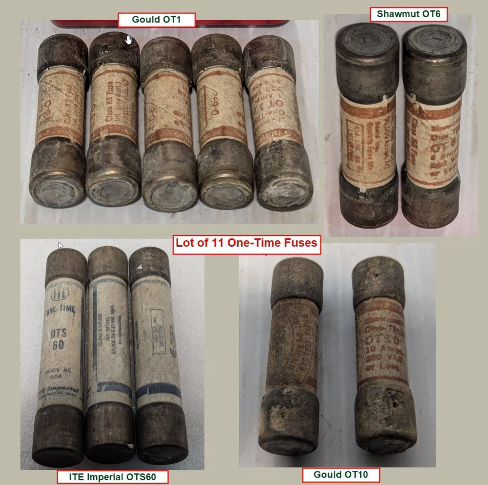 Lot of 11 One Time Fuses, Various Types and Manufacturers - See Pictures