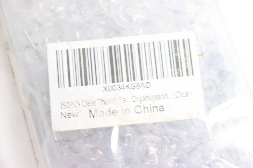 (150-Pk) Standard Push Pins Steel Point and Transparent Plastic Head Clear 