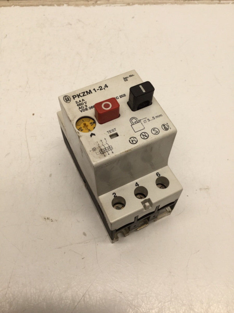 Moeller PKZM 1-2,4 Manual Motor Starter, 2, 4 Amp, 660V, AC3