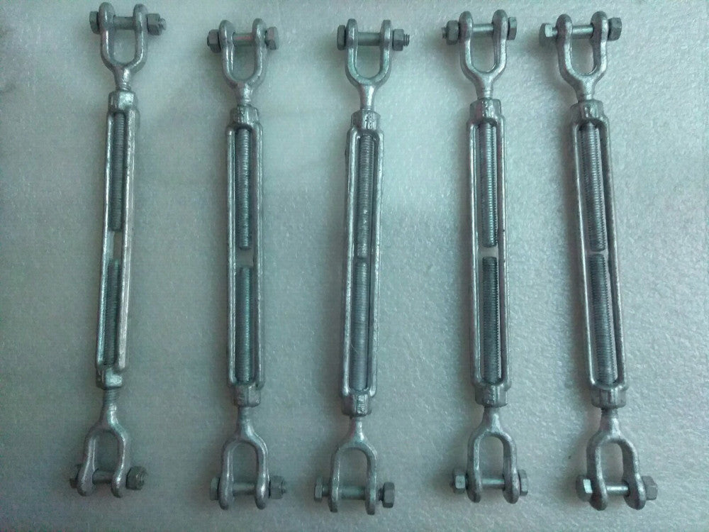 5 Marine JAW JAW TURNBUCKLE 3/8 x 6  Pulley Galvanized Drop Forge Steel NEW