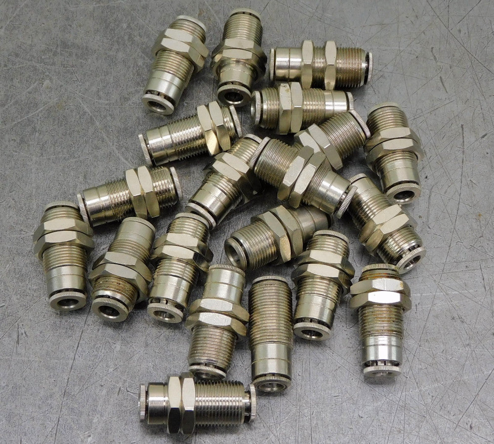 Stainless Steel SS Push Connect Bulkhead Union Fitting 1/4" Lot of Twenty (20)
