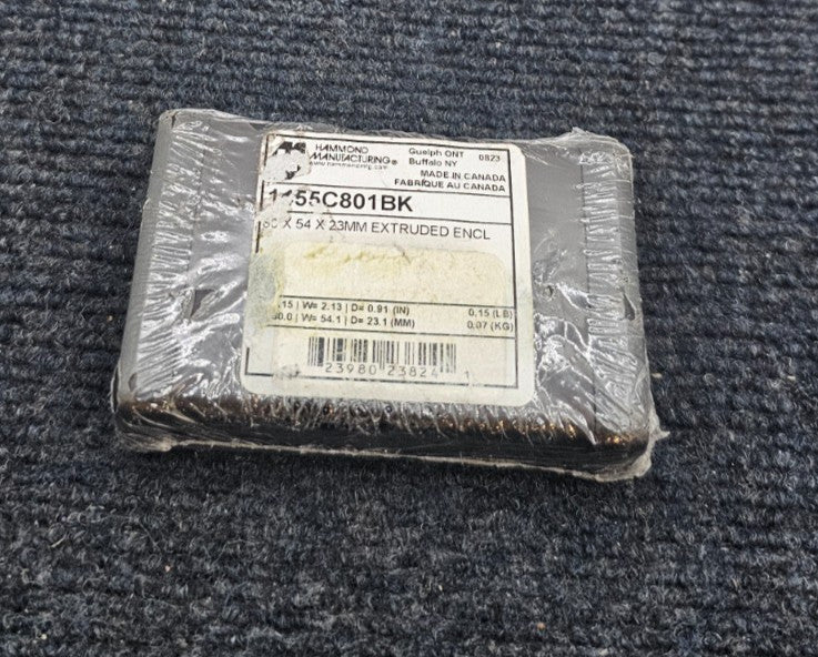 Hammond 1455C801BK: Extruded Enclosure 80mm x 54mm x 23 mm