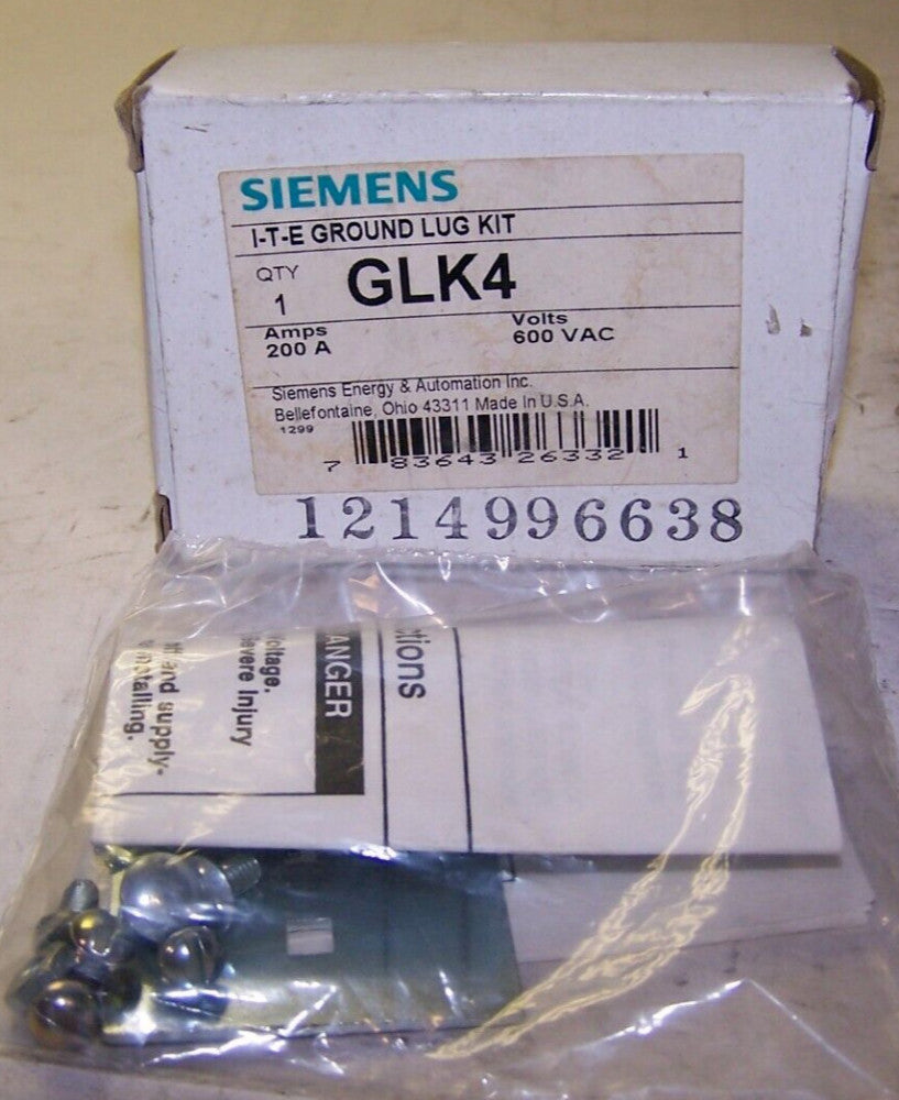 NEW SIEMENS ITE 200 AMP GROUND LUG KIT 600 VAC  GLK4