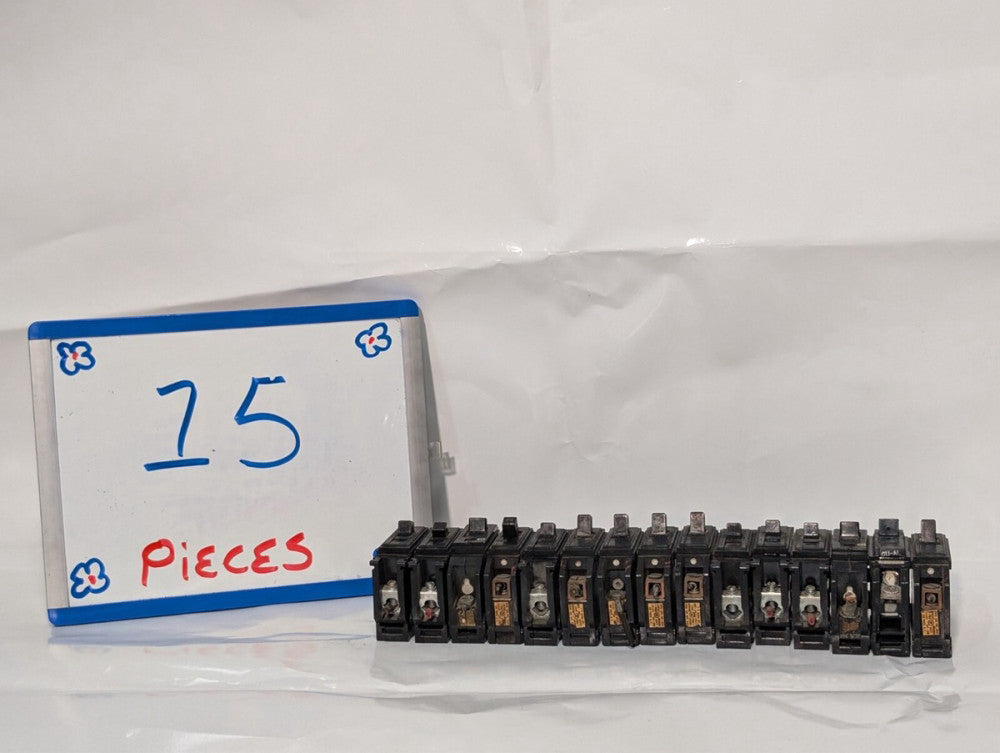 Lot of 15 GE Circuit Breakers, mostly TQC1120 20 Amp 1 Pole