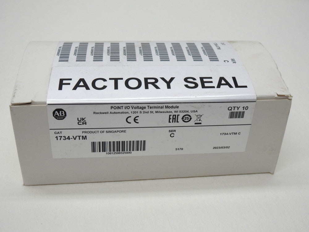Box of 10 *2023* NEW Allen Bradley 1734-VTM I/O Voltage Terminal Module SEALED!
