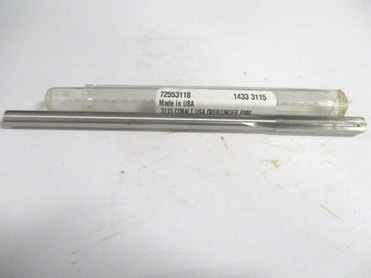 (1433-0.3115) 0.3115 x 1-1/2" x 6" 6-Flute Straight Shank Cobalt Chucking Reamer