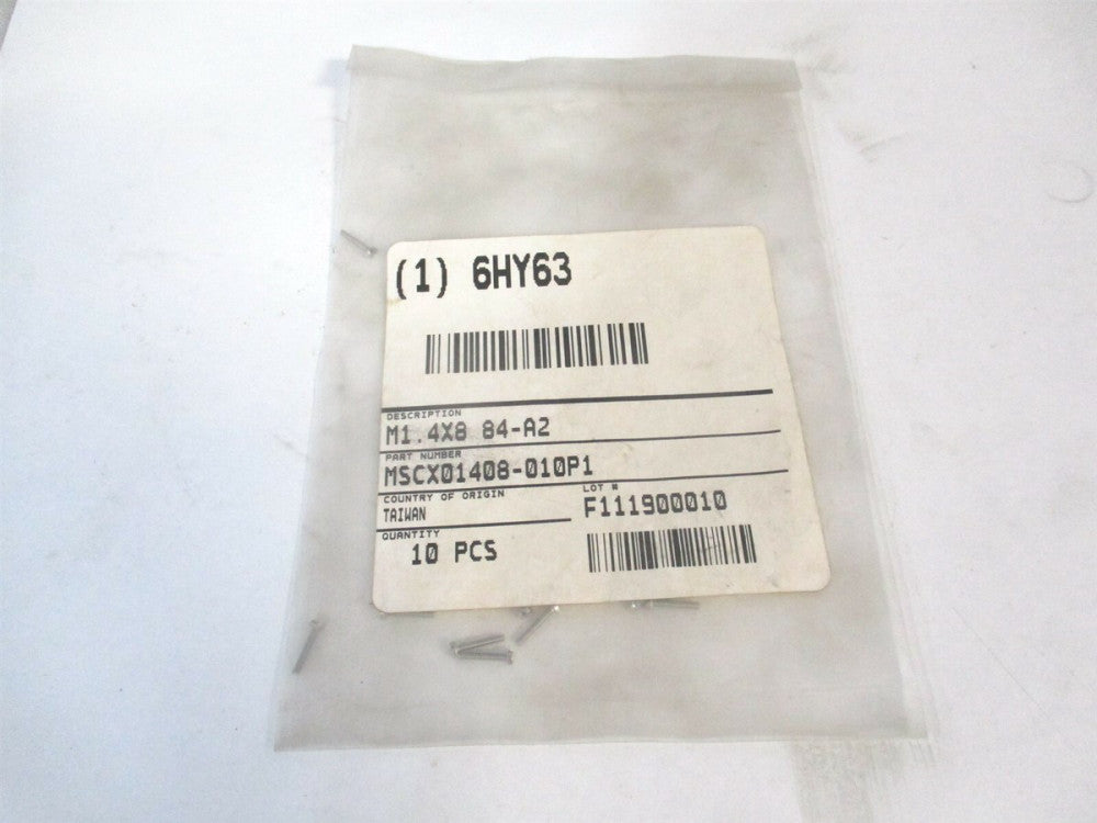 (6HY63) 0.9 mm x 2.6mm x 8mm A2 Stainless Steel Slotted Machine Screw - Qty 10