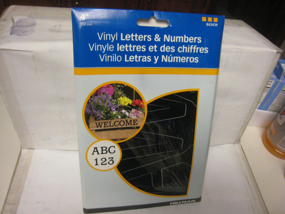 4" Black Vinyl Letters and Numbers by Hillman 843439 inc. 43 letters 24 numbers