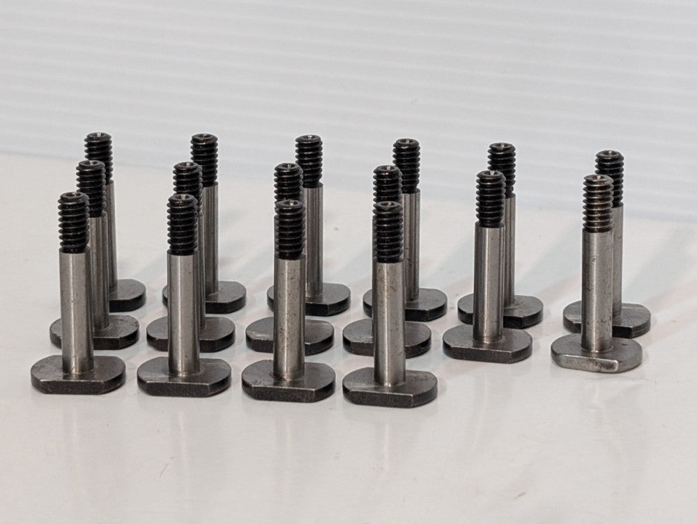 Lot of 16: metal threaded adapter flange foot pin components, 3/4" x 1/2" base