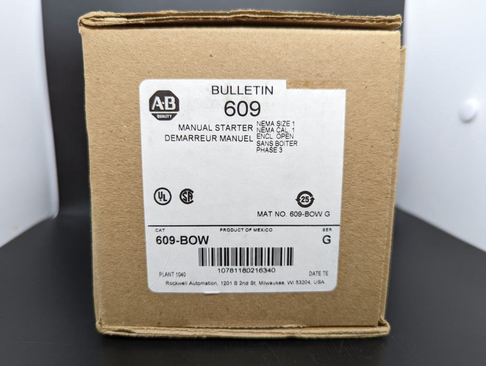 Allen Bradley 609-BOW Manual Starting Switch NEMA 1 3 Phase NEW IN BOX