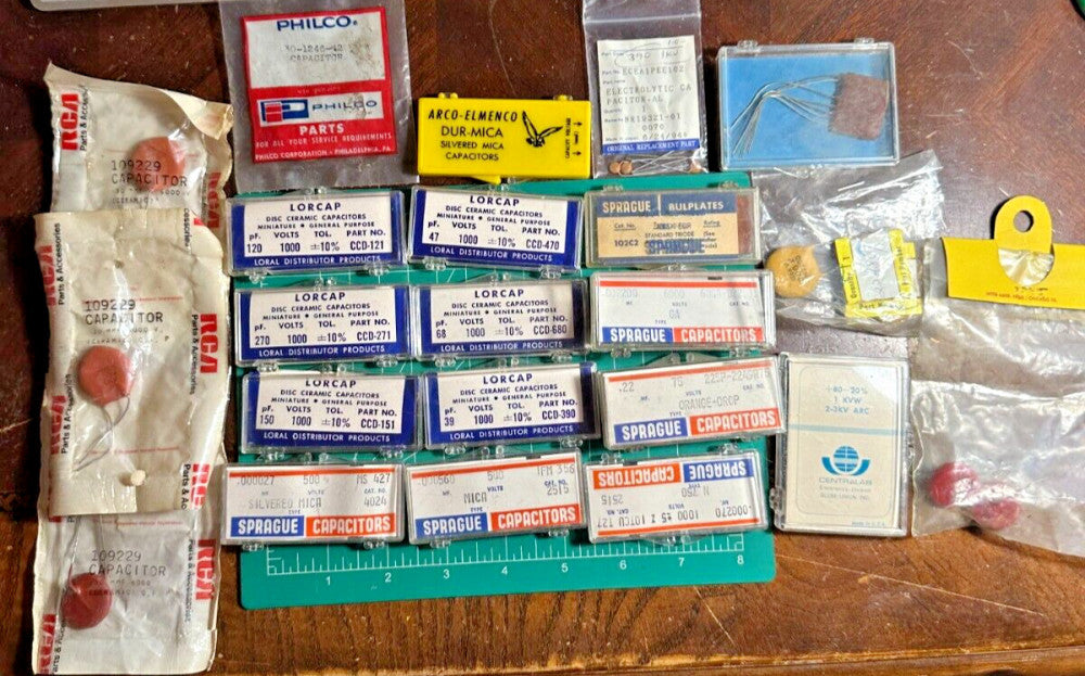 Mixed Lot 49pc Capacitor Sprague Lorcap RCA Arco Elmenco