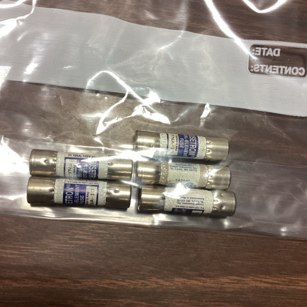 Bussmann FNA-10 Fusetron Fuse/Fuses Dual Element 125V Lot of 5