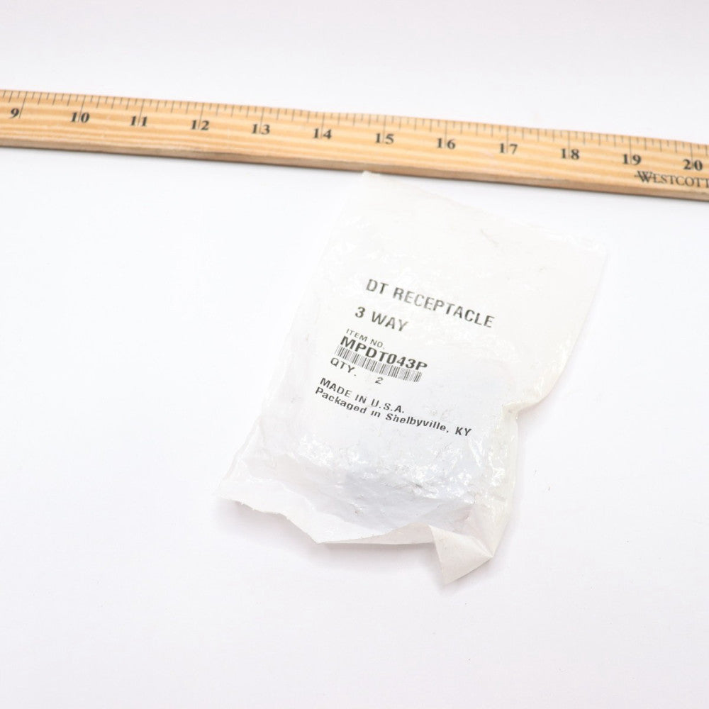 (2-Pk) 3 Way Contact Pin DT Series Receptacle MPDT043P
