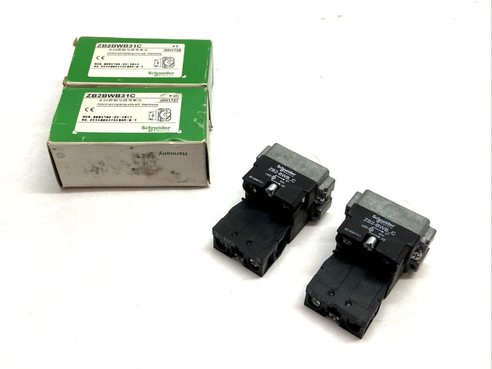 Schneider Electric ZB2BWB31C Metal Series Gushbutton Base Green LOT OF 2