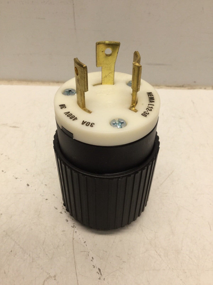 BRYANT 71230NP, NEMA L12-30, 3P 3W 30A 480vac Grounding Locking Plug