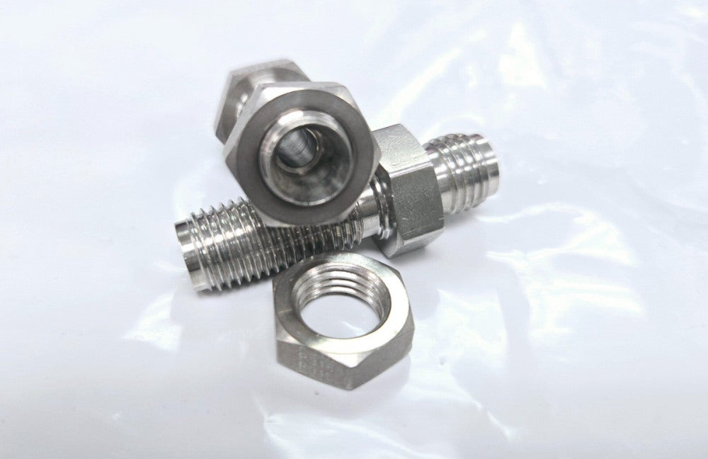PARKER HEX LONG NIPPLE 316 STAINLESS STEEL 3/8" MALE X 3/8" MALE (LOT OF 2)