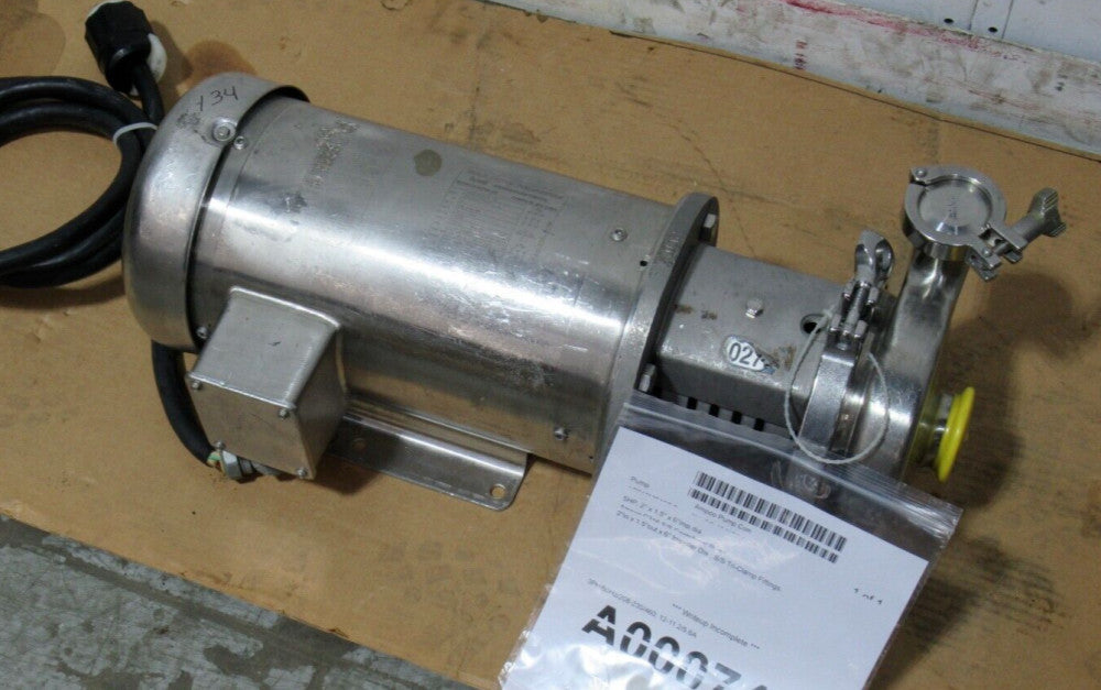 Ampco AC216MD18T-S Sanitary Centrifugal Pump 5HP, 2"In x 1.5"Out x 6"Imp. Dia.