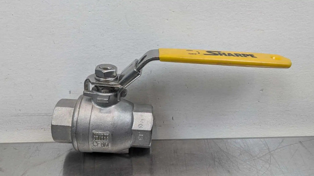 Sharpe CF8M Stainless Steel Ball Valve with Locking Handle 1000 CWP 3/4" FNPT