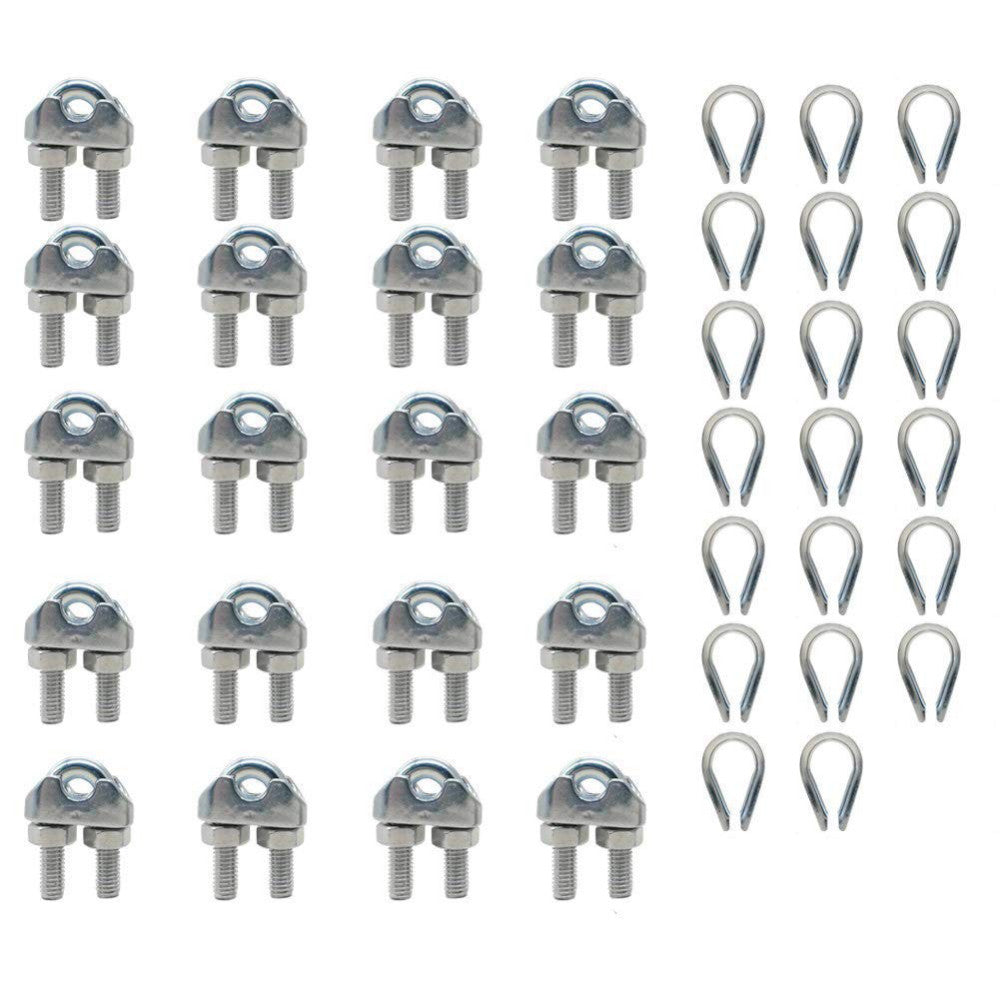 1/16” M2 Stainless Steel Wire Rope Cable Clip Clamp with Steel... 
