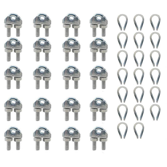 1/16” M2 Stainless Steel Wire Rope Cable Clip Clamp with Steel... 