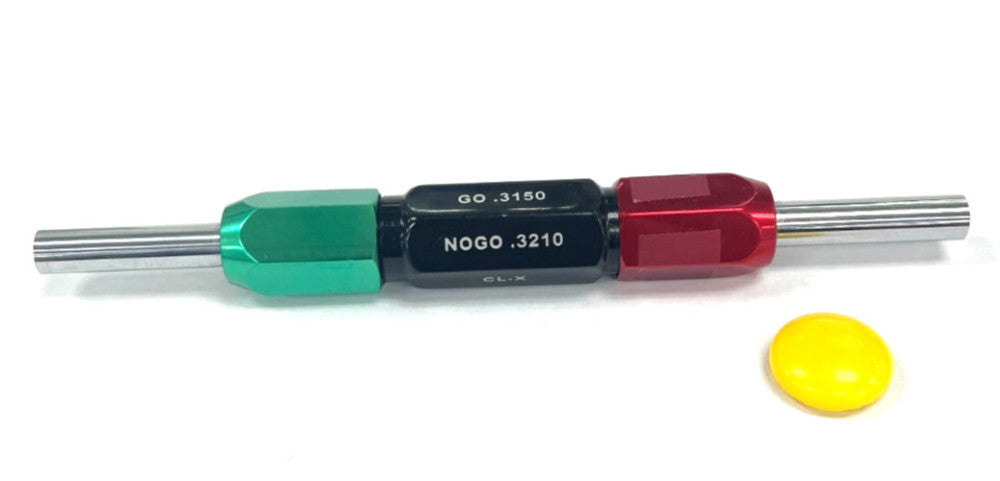 GO NO-GO .3150" & .3210" PIN PLUG GAGE CLASS X TOLERANCE OAL 6-3/8"