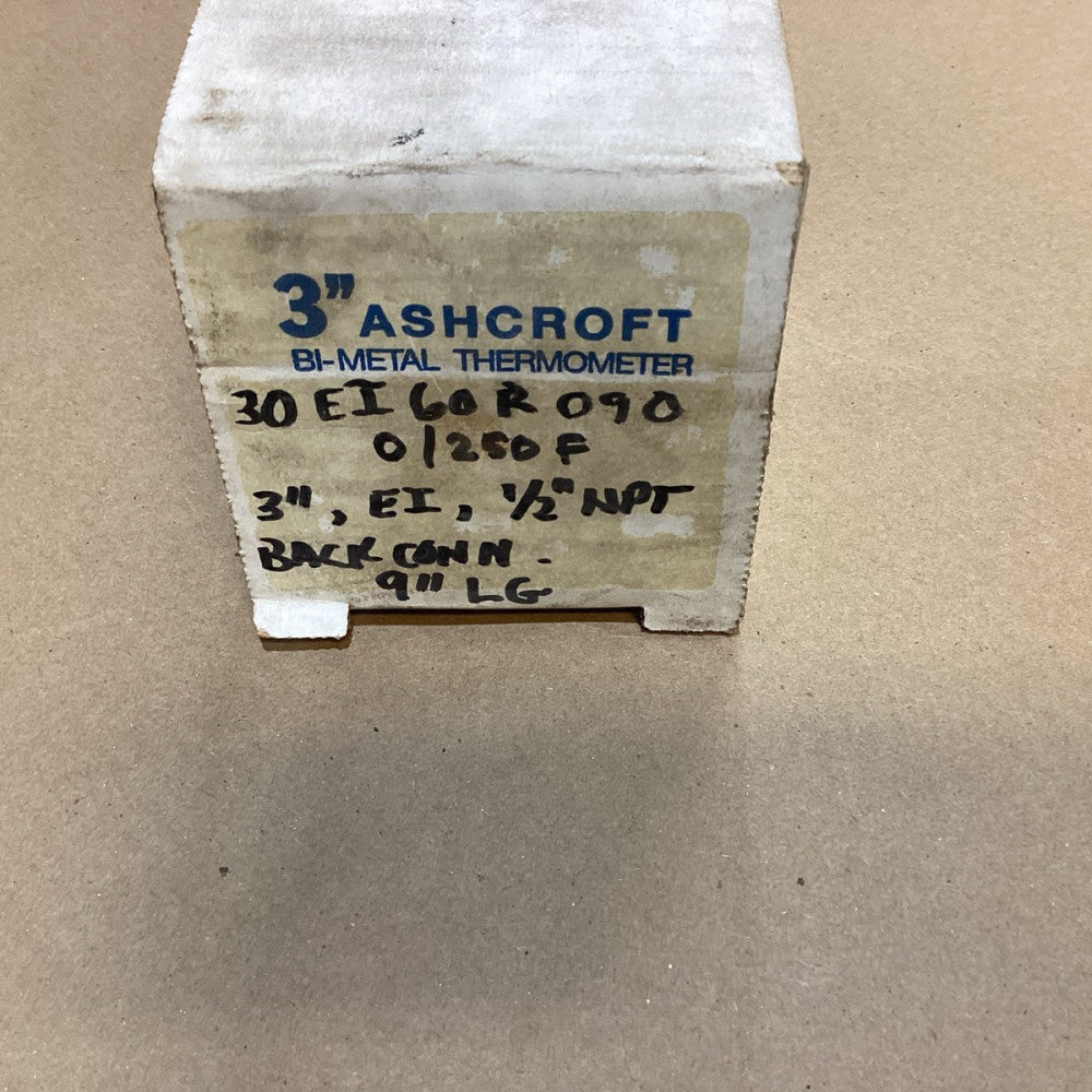 ASHCROFT 3'' BIMETAL 30 EI 60R 090 0/250F NEW IN BOX